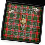 To My Beautiful Soulmate Sunflower Necklace In Your Eyes I Have Found My Home Clan Pollock Tartan Jewelry For Girlfriend, Tartan Sunflower Pendant Necklace, Scottish Tartan Jewelry, valentine necklace, necklace girlfriend, necklace for wife, cute necklaces for girlfriend, jewelry for girlfriend, to my soulmate necklace, to my future wife necklace