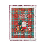 Personalized Gift Tartan Plaid Blanket Clan Dunbar Ancient With Funny Santa Snowman Reindeer Merry Christmas Fleece Blanket, Home Living Room, Plaid Blanket, Tartan Blanket, Scottish Blanket, Buffalo fleece blanket, Christmas Blanket