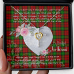 Gift For My Beautiful Girlfriend Necklace Valentine Necklace Clan Auchinleck Tartan Cross Dancing Necklace Scottish Tartan Jewelry