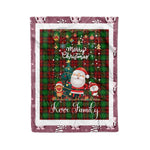 Personalized Gift Tartan Plaid Blanket Clan Kerr Modern With Funny Santa Snowman Reindeer Merry Christmas Fleece Blanket, Home Living Room, Plaid Blanket, Tartan Blanket, Scottish Blanket, Buffalo fleece blanket, Christmas Blanket