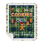 Personalized Gift Tartan Plaid Blanket Clan Mow With Christmas Cookie Baking Crew Christmas Gift Sherpa Blanket, tartan sherpa blanket,buffalo plaid sherpa blanket,christmas sherpa blanket,Christmas Throw Blanket,green plaid sherpa blanket,green sherpa blanket