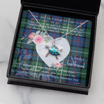 Sea Turtle Necklace Gift for My Beautiful Girlfriend Valentines Necklace Clan Davidson of Tulloch Tartan Blue Turtle Necklace