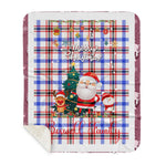 Personalized Gift Tartan Plaid Blanket Clan Boswell Modern With Funny Santa Snowman Reindeer Merry Christmas Gift Sherpa Blanket, blue plaid sherpa blanket,blue tartan sherpa blanket,Buchan,buffalo plaid sherpa blanket,christmas sherpa blanket,Christmas Throw Blanket