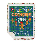 Personalized Gift Tartan Plaid Blanket Clan Glen Ancient With Christmas Cookie Baking Crew Christmas Gift Sherpa Blanket, tartan sherpa blanket,buffalo plaid sherpa blanket,christmas sherpa blanket,Christmas Throw Blanket,green plaid sherpa blanket,green sherpa blanket