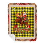 Personalized Gift Plaid Tartan Blanket Clan MacLeod of Lewis Modern With Moose Lover Xmas Gift Santa Riding Plaid Christmas Sherpa Blanket