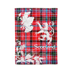 Scotstee Shop Tartan Plaid Fleece Blankets Thistle and Lion Scottish Clan Straiton Plaid Blanket