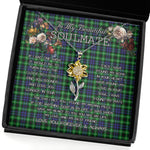 To My Beautiful Soulmate Sunflower Necklace In Your Eyes I Have Found My Home Clan Graham Hunting Tartan Jewelry For Girlfriend, Tartan Sunflower Pendant Necklace, Scottish Tartan Jewelry, valentine necklace, necklace girlfriend, necklace for wife, cute necklaces for girlfriend, jewelry for girlfriend, to my soulmate necklace, to my future wife necklace