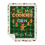 Personalized Gift Tartan Plaid Blanket Clan Halkerston With Christmas Cookie Baking Crew Christmas Gift Sherpa Blanket, tartan sherpa blanket,buffalo plaid sherpa blanket,christmas sherpa blanket,Christmas Throw Blanket,green plaid sherpa blanket,green sherpa blanket
