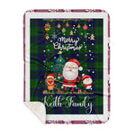 Personalized Gift Tartan Plaid Blanket Clan Keith Modern With Funny Santa Snowman Reindeer Merry Christmas Gift Sherpa Blanket, blue plaid sherpa blanket,blue tartan sherpa blanket,Buchan,buffalo plaid sherpa blanket,christmas sherpa blanket,Christmas Throw Blanket