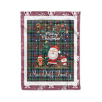 Personalized Gift Tartan Plaid Blanket Clan MacDuff Hunting Ancient With Funny Santa Snowman Reindeer Merry Christmas Fleece Blanket, Home Living Room, Plaid Blanket, Tartan Blanket, Scottish Blanket, Buffalo fleece blanket, Christmas Blanket