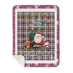 Personalized Gift Tartan Plaid Blanket Clan Borthwick With Funny Santa Snowman Reindeer Merry Christmas Gift Sherpa Blanket, blue plaid sherpa blanket,blue tartan sherpa blanket,Buchan,buffalo plaid sherpa blanket,christmas sherpa blanket,Christmas Throw Blanket