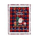 Personalized Gift Tartan Plaid Blanket Clan MacLachlan With Funny Santa Snowman Reindeer Merry Christmas Fleece Blanket, Home Living Room, Plaid Blanket, Tartan Blanket, Scottish Blanket, Buffalo fleece blanket, Christmas Blanket