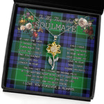 To My Beautiful Soulmate Sunflower Necklace In Your Eyes I Have Found My Home Clan Monteith Tartan Jewelry For Girlfriend, Tartan Sunflower Pendant Necklace, Scottish Tartan Jewelry, valentine necklace, necklace girlfriend, necklace for wife, cute necklaces for girlfriend, jewelry for girlfriend, to my soulmate necklace, to my future wife necklace