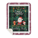 Personalized Gift Tartan Plaid Blanket Clan MacAulay Hunting With Funny Santa Snowman Reindeer Merry Christmas Gift Sherpa Blanket, blue plaid sherpa blanket,blue tartan sherpa blanket,Buchan,buffalo plaid sherpa blanket,christmas sherpa blanket,Christmas Throw Blanket