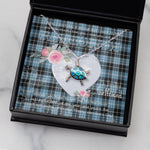 Sea Turtle Necklace Gift for My Beautiful Girlfriend Valentines Necklace Clan Clark Tartan Blue Turtle Necklace