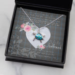 Sea Turtle Necklace Gift for My Beautiful Girlfriend Valentines Necklace Clan Gladstone Hunting Tartan Blue Turtle Necklace