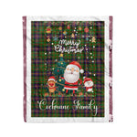 Personalized Gift Tartan Plaid Blanket Clan Cochrane Hunting With Funny Santa Snowman Reindeer Merry Christmas Fleece Blanket, Home Living Room, Plaid Blanket, Tartan Blanket, Scottish Blanket, Buffalo fleece blanket, Christmas Blanket