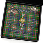 To My Beautiful Soulmate Sunflower Necklace In Your Eyes I Have Found My Home Clan Reid Tartan Jewelry For Girlfriend, Tartan Sunflower Pendant Necklace, Scottish Tartan Jewelry, valentine necklace, necklace girlfriend, necklace for wife, cute necklaces for girlfriend, jewelry for girlfriend, to my soulmate necklace, to my future wife necklace