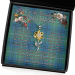 To My Beautiful Soulmate Sunflower Necklace In Your Eyes I Have Found My Home Clan Oliphant Ancient Tartan Jewelry For Girlfriend, Tartan Sunflower Pendant Necklace, Scottish Tartan Jewelry, valentine necklace, necklace girlfriend, necklace for wife, cute necklaces for girlfriend, jewelry for girlfriend, to my soulmate necklace, to my future wife necklace