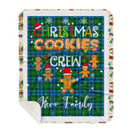 Personalized Gift Tartan Plaid Blanket Clan Kerr Hunting With Christmas Cookie Baking Crew Christmas Gift Sherpa Blanket, tartan sherpa blanket,buffalo plaid sherpa blanket,christmas sherpa blanket,Christmas Throw Blanket,green plaid sherpa blanket,green sherpa blanket
