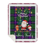 Personalized Gift Tartan Plaid Blanket Clan Armstrong Hunting With Funny Santa Snowman Reindeer Merry Christmas Gift Sherpa Blanket, blue plaid sherpa blanket,blue tartan sherpa blanket,Buchan,buffalo plaid sherpa blanket,christmas sherpa blanket,Christmas Throw Blanket