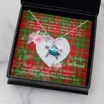 Sea Turtle Necklace Gift for My Beautiful Girlfriend Valentines Necklace Clan Burnett Ancient Tartan Blue Turtle Necklace