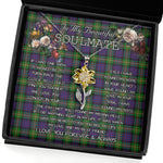 To My Beautiful Soulmate Sunflower Necklace In Your Eyes I Have Found My Home Clan MacDonell of Glengarry Tartan Jewelry For Girlfriend, Tartan Sunflower Pendant Necklace, Scottish Tartan Jewelry, valentine necklace, necklace girlfriend, necklace for wife, cute necklaces for girlfriend, jewelry for girlfriend, to my soulmate necklace, to my future wife necklace