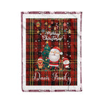 Personalized Gift Tartan Plaid Blanket Clan Davis With Funny Santa Snowman Reindeer Merry Christmas Fleece Blanket, Home Living Room, Plaid Blanket, Tartan Blanket, Scottish Blanket, Buffalo fleece blanket, Christmas Blanket