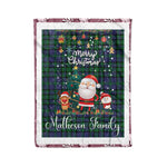 Personalized Gift Tartan Plaid Blanket Clan Matheson Hunting With Funny Santa Snowman Reindeer Merry Christmas Fleece Blanket, Home Living Room, Plaid Blanket, Tartan Blanket, Scottish Blanket, Buffalo fleece blanket, Christmas Blanket