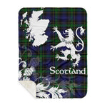Sherpa Blanket - Tartan Blanket Thistle and Lion Scottish Clan Mowat Plaid Blanket, plaid sherpa blanket queen,purple sherpa blanket,queen sherpa blanket,queen size sherpa blanket,red sherpa blanket,scottish tartan blankets,sherpa blanket,sherpa christmas blanket