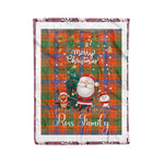 Personalized Gift Tartan Plaid Blanket Clan Ross Ancient With Funny Santa Snowman Reindeer Merry Christmas Fleece Blanket, Home Living Room, Plaid Blanket, Tartan Blanket, Scottish Blanket, Buffalo fleece blanket, Christmas Blanket