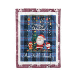 Personalized Gift Tartan Plaid Blanket Clan MacNeill Of Barra Blue With Funny Santa Snowman Reindeer Merry Christmas Fleece Blanket, Home Living Room, Plaid Blanket, Tartan Blanket, Scottish Blanket, Buffalo fleece blanket, Christmas Blanket