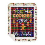 Personalized Gift Tartan Plaid Blanket Clan Glas With Christmas Cookie Baking Crew Christmas Gift Sherpa Blanket, tartan sherpa blanket,buffalo plaid sherpa blanket,christmas sherpa blanket,Christmas Throw Blanket,green plaid sherpa blanket,green sherpa blanket