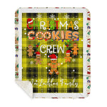 Personalized Gift Tartan Plaid Blanket Clan MacLachlan Dress With Christmas Cookie Baking Crew Christmas Gift Sherpa Blanket, tartan sherpa blanket,buffalo plaid sherpa blanket,christmas sherpa blanket,Christmas Throw Blanket,green plaid sherpa blanket,green sherpa blanket