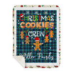 Personalized Gift Tartan Plaid Blanket Clan Miller With Christmas Cookie Baking Crew Christmas Gift Sherpa Blanket, tartan sherpa blanket,buffalo plaid sherpa blanket,christmas sherpa blanket,Christmas Throw Blanket,green plaid sherpa blanket,green sherpa blanket