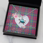 Sea Turtle Necklace Gift for My Beautiful Girlfriend Valentines Necklace Clan Lindsay Ancient Tartan Blue Turtle Necklace