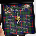 To My Beautiful Soulmate Sunflower Necklace In Your Eyes I Have Found My Home Clan Urquhart Tartan Jewelry For Girlfriend