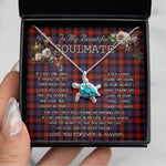 Sea Turtle Necklace To My Beautiful Soulmate Necklace In Your Eyes I Have Found My Home Clan Broun Modern Tartan Blue Turtle Necklace, Valentine Necklace Gift for Girlfriend Clan Mitchell Ancient Tartan Sunflower Pendant Necklace, Scottish Tartan Jewelry, valentine necklace, necklace girlfriend, necklace for wife, cute necklaces for girlfriend, jewelry for girlfriend, to my soulmate necklace, to my future wife necklace