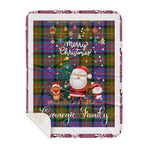 Personalized Gift Tartan Plaid Blanket Clan Carnegie Ancient With Funny Santa Snowman Reindeer Merry Christmas Gift Sherpa Blanket, blue plaid sherpa blanket,blue tartan sherpa blanket,Buchan,buffalo plaid sherpa blanket,christmas sherpa blanket,Christmas Throw Blanket