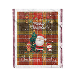 Personalized Gift Tartan Plaid Blanket Clan Buchanan Old Set Weathered With Funny Santa Snowman Reindeer Merry Christmas Fleece Blanket, Home Living Room, Plaid Blanket, Tartan Blanket, Scottish Blanket, Buffalo fleece blanket, Christmas Blanket