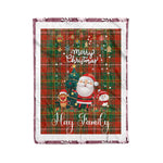 Personalized Gift Tartan Plaid Blanket Clan Hay With Funny Santa Snowman Reindeer Merry Christmas Fleece Blanket, Christmas Blanket, Plaid Blanket, Tartan Blanket,Scottish Blanket