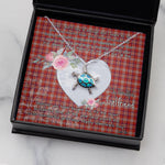 Sea Turtle Necklace Gift for My Beautiful Girlfriend Valentines Necklace Clan Pennington Tartan Blue Turtle Necklace