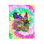 Scotstee Shop - Scotstee Shop Blanket Gnome Riding Bufo Alvarius Toad Tie Dye Rainbow Hippie Fleece Blanket