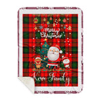 Personalized Gift Tartan Plaid Blanket Clan Kerr With Funny Santa Snowman Reindeer Merry Christmas Gift Sherpa Blanket, blue plaid sherpa blanket,blue tartan sherpa blanket,Buchan,buffalo plaid sherpa blanket,christmas sherpa blanket,Christmas Throw Blanket