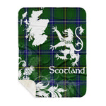 Sherpa Blanket - Tartan Blanket Thistle and Lion Scottish Clan Henderson Modern Plaid Blanket, plaid sherpa blanket queen,purple sherpa blanket,queen sherpa blanket,queen size sherpa blanket,red sherpa blanket,scottish tartan blankets,sherpa blanket,sherpa christmas blanket
