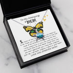 Opal Turtle Necklace - Mom Necklace Gift - To My Amazing Mom - From Son - Beautiful Gift Set Mom Necklace