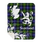 Sherpa Blanket - Tartan Blanket Thistle and Lion Scottish Clan MacNeill Of Barra Plaid Blanket, plaid sherpa blanket queen,purple sherpa blanket,queen sherpa blanket,queen size sherpa blanket,red sherpa blanket,scottish tartan blankets,sherpa blanket,sherpa christmas blanket