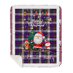 Personalized Gift Tartan Plaid Blanket Clan MacDiarmid With Funny Santa Snowman Reindeer Merry Christmas Gift Sherpa Blanket, blue plaid sherpa blanket,blue tartan sherpa blanket,Buchan,buffalo plaid sherpa blanket,christmas sherpa blanket,Christmas Throw Blanket