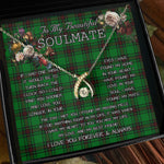 To My Beautiful Soulmate Necklace In Your Eyes I Have Found My Home Clan Halkett Tartan Wishbone Dancing Necklace