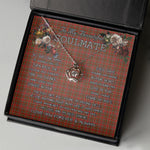 To My Beautiful Soulmate Necklace In Your Eyes I Have Found My Home Clan MacAlister Modern Tartan Crown Pendant Necklace